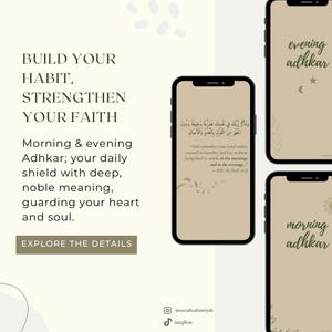 morning & evening adhkar with 30-day bonus tracker | daily islamic protections dua | arabic, transliteration and english meaning | printable