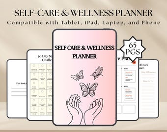 Self Care Planner: Wellness Journal, Habit Tracker (Printable PDF Download)