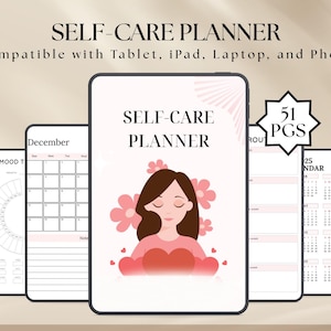 Self Care Planner Template, Daily Wellness Journal, Habit and Mood Tracker, Printable PDF Download