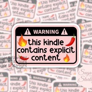Warning This Kindle Contains Explicit Content Bookish Romance Fantasy Romantasy Smut Smutty eReader Sticker Kindle Sticker