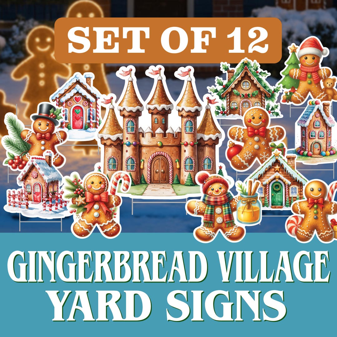 Gingerbread Sign Gingerbread Village Yard Signs - Cute Eyecatching Holiday Yard Decor ...