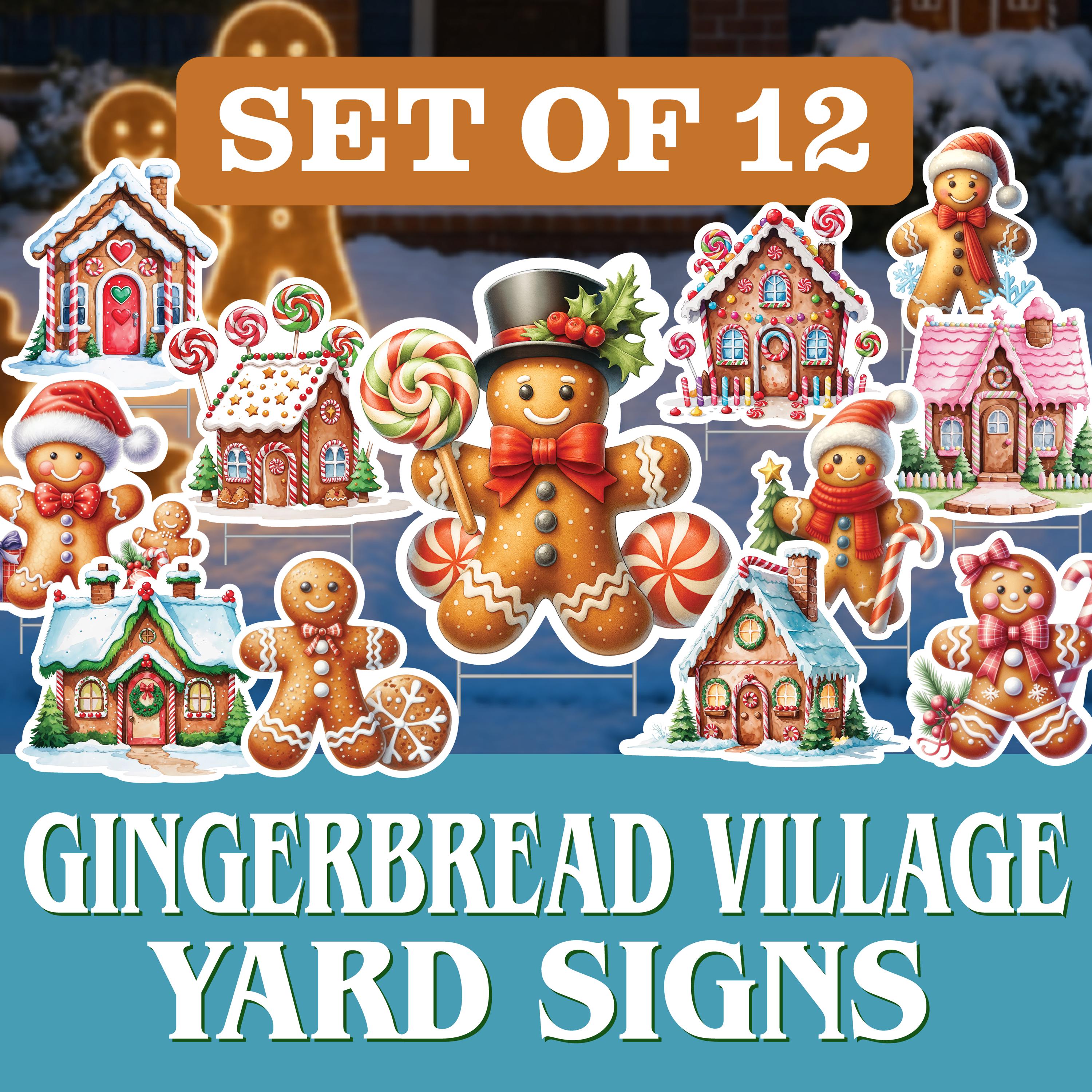 Gingerbread Sign Gingerbread Village Yard Signs - Cute Eyecatching Holiday Yard Decor ...