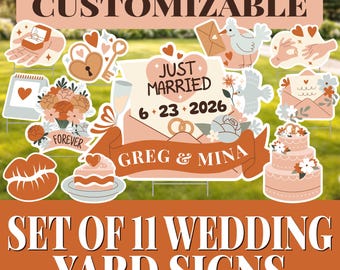 Letreros personalizados para bodas en el jardín con nombres y fecha: decoración personalizada para fiestas al aire libre