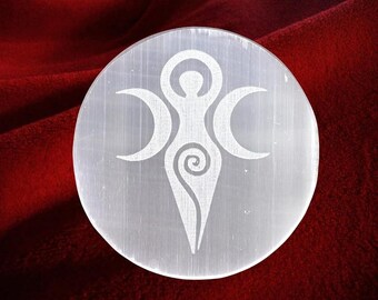 Selenite Crystal Charging Plate: Energy Cleansing Disc, Reiki Healing Tool