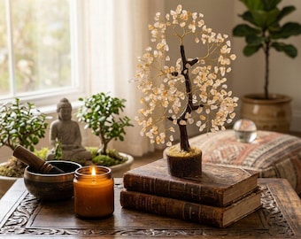 Citrine Crystal Tree of Life, Gemstone Bonsai, Solar Plexus Chakra Decor