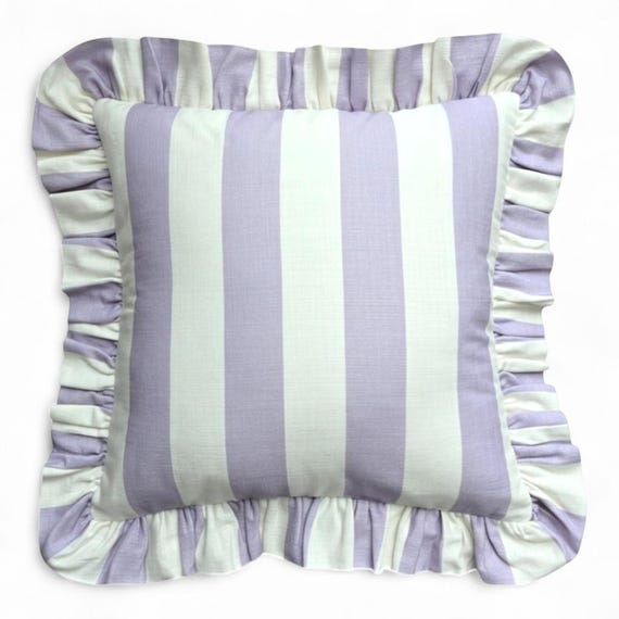 Ruffle Striped Pillow Cover - Bohemian Home Decor - Frill Cushion