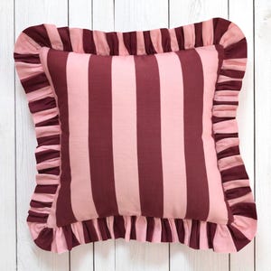 Frill Striped Pillow Cover - Ruffle Pillow - Different Color Options With Frill Edges - Throw Pillows - Home Textile - Home Decor