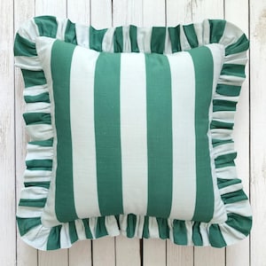 Frill Striped Pillow Cover - Ruffle Pillow - Different Color Options With Frill Edges - Throw Pillows - Home Textile - Home Decor