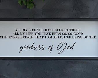 Goodness of God Frame Wall Art Sign, Modern Framed Print