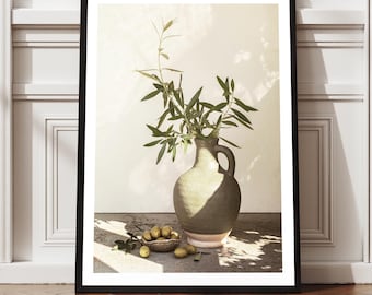 Sunlit Olives Framed Poster | Mediterranean Rustic Art Ready to Hang Exclusive Decor