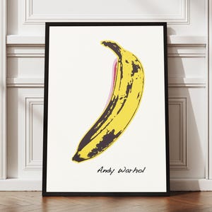 Andy Warhol Banana Modern Framed Art, American Pop Art, Vintage Pop Art Print, Retro Gift Idea