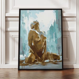 Naked Woman Framed Print, Naked Woman Wall Art, Bedroom Canvas Art, Sensual Photo Wall Decor, Sensual Photo Art Canvas, Mature Wall Art