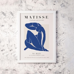 Henri Matisse Inspired Exhibition Poster | Nu Bleu Matisse Framed Poster