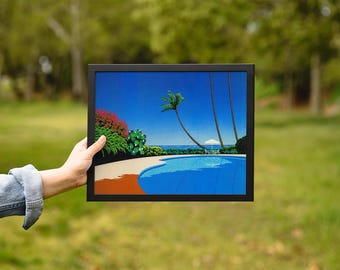 Hiroshi Nagai - Skugga av palmlund Modern inramad konsttryck Rullad canvas-affisch