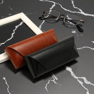 Handmade Leather Glasses Case – Slim Durable Sunglasses Pouch