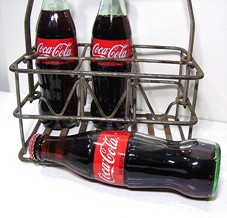 Vintage Coke 1940s Metal Bottle Carrier Coca Cola 6 pack Etsy