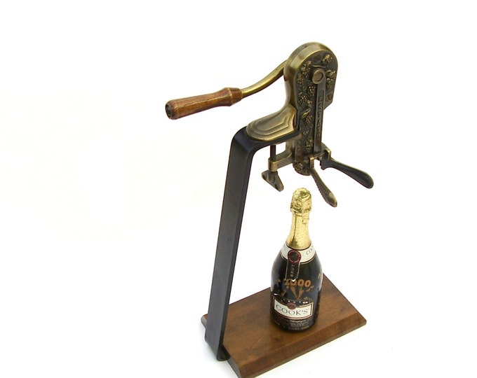 Vintage Rogar Wine Opener Brass Estate Standing Corkscrew Etsy