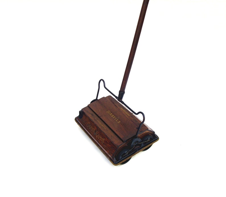 Antique Bissell Rug & Floor Sweeper Wood Handle 1800s Works Etsy