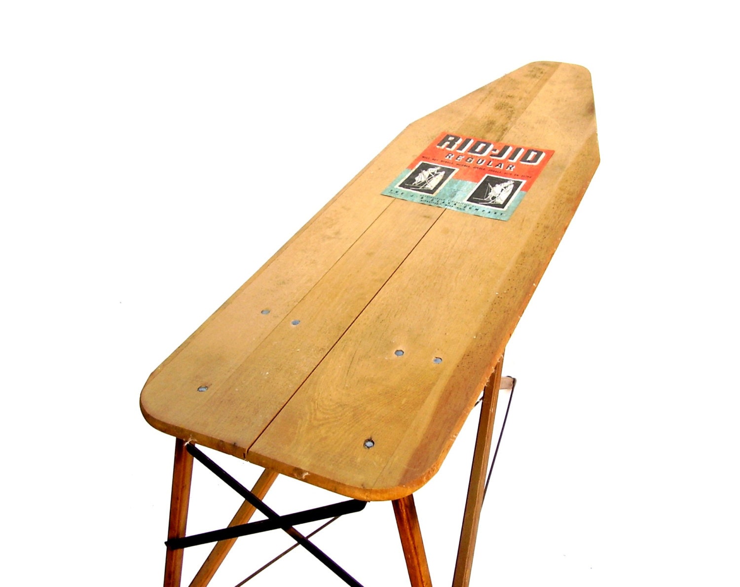 Antique Wooden Ironing Board 1920s Rid Jid Label Industrial Etsy