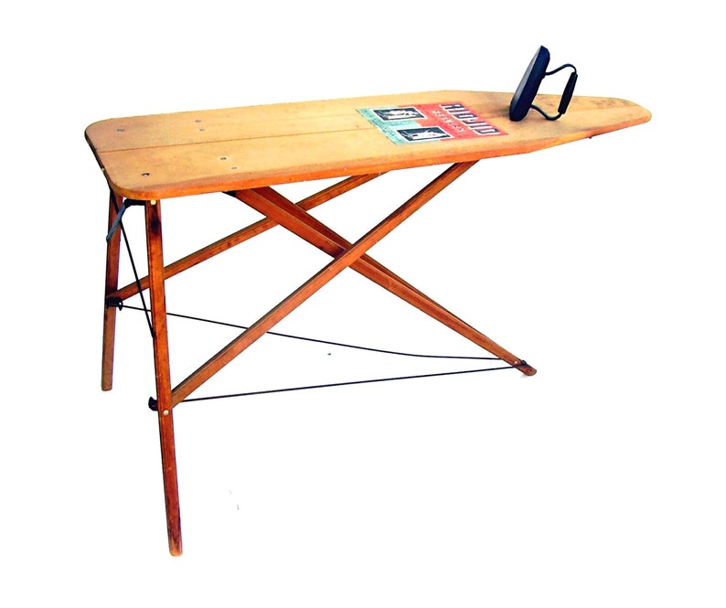 Antique Wooden Ironing Board 1920s Rid Jid Label Industrial Etsy