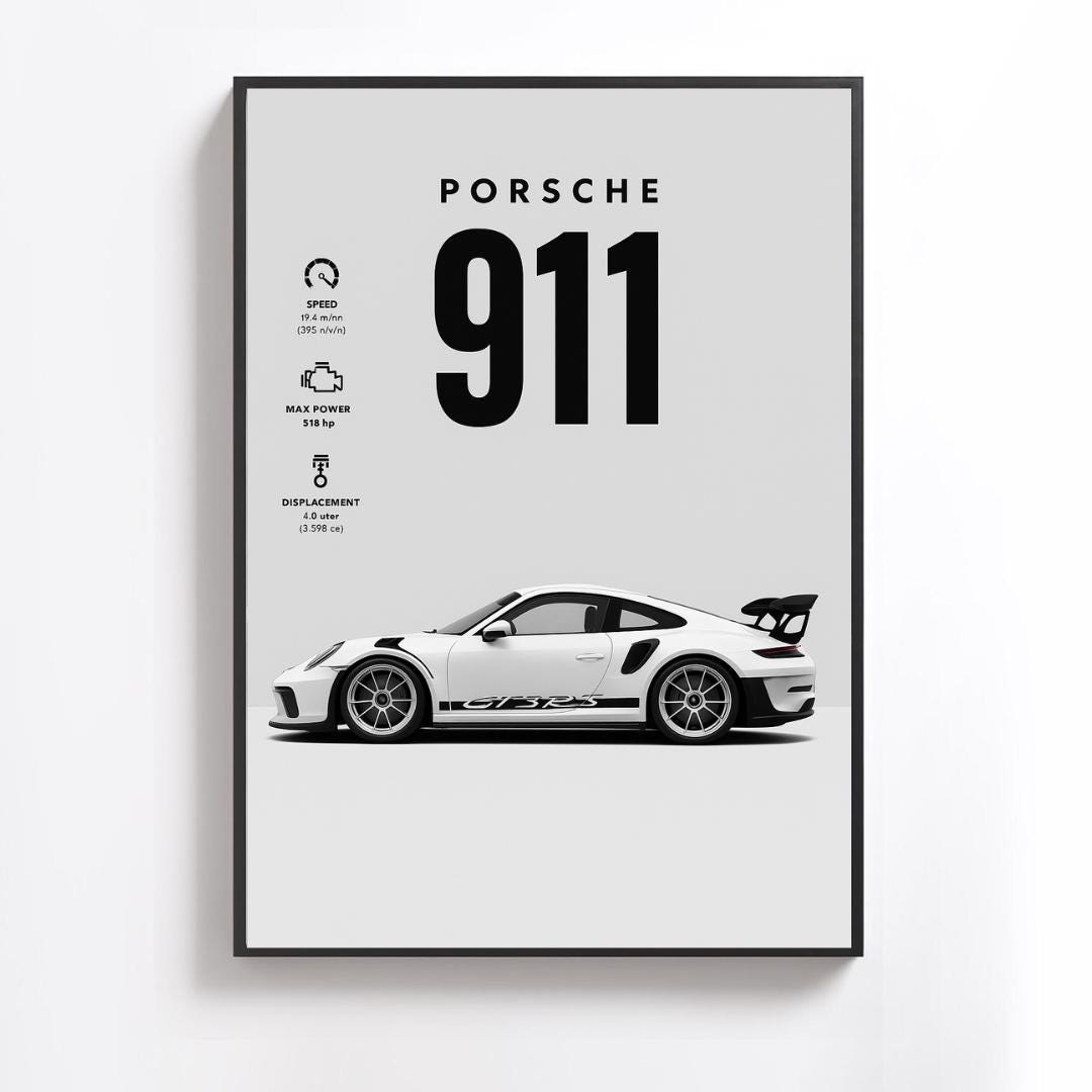Porsche gt3 poster - Etsy 日本