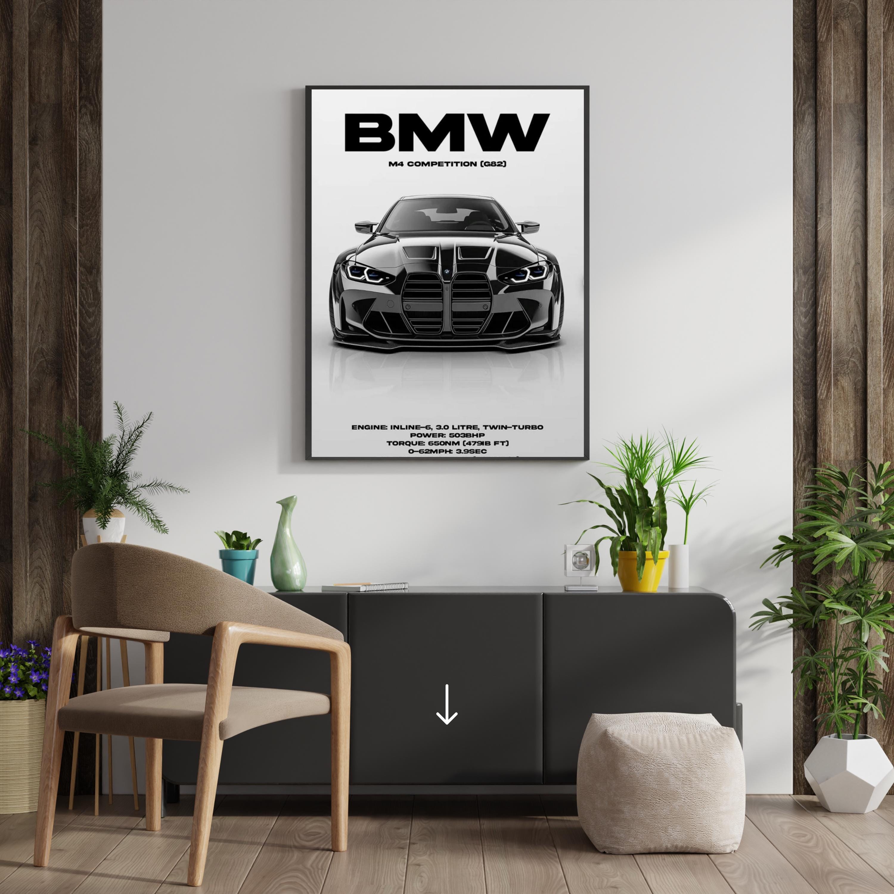 BMW M4 Competition Print: Garage & Man Cave Sports Car Art 