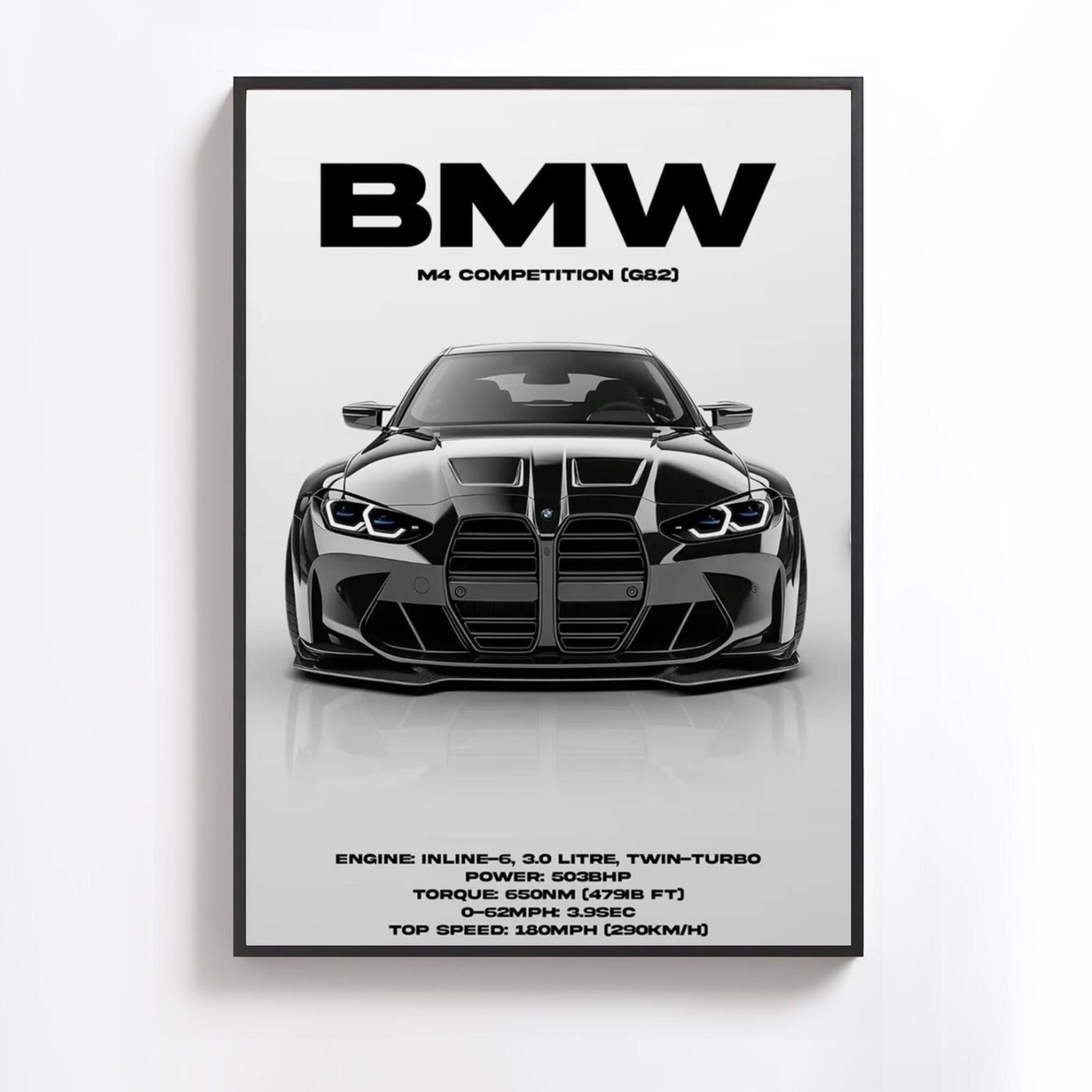 BMW M4 Competition Print: Garage & Man Cave Sports Car Art 