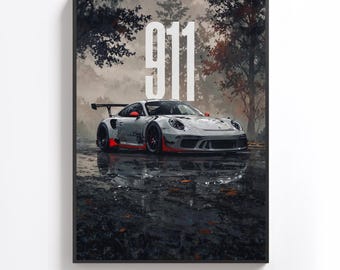 Porsche 911 GT3 RS Print: 992 Sports Car Wall Art (Digital Download)