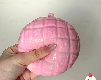 Strawberry Concha Stress Ball, Handmade Crunchy Scented ASMR Fidget Toy
