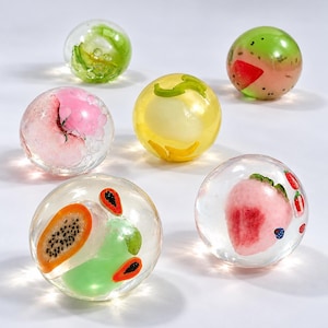 Coconut Oil Squishy, Firm Fruit Soda Gel Stress Ball with Hidden Treasure