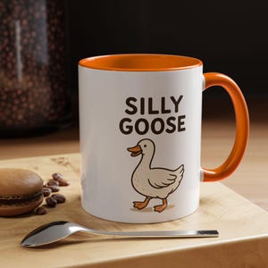 Minimalist Silly Goose Mug  Funny Gift for Friend, Cute Coffee Cup, Animal Lover Present