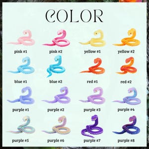Articulated 3D Printed Flexible Snake Fidget Toy, Dazzling Iridescent PLA Posable Desk Decor, Fidget ADHD Snake Toys, Toy Animal, Flexi Toys image 6