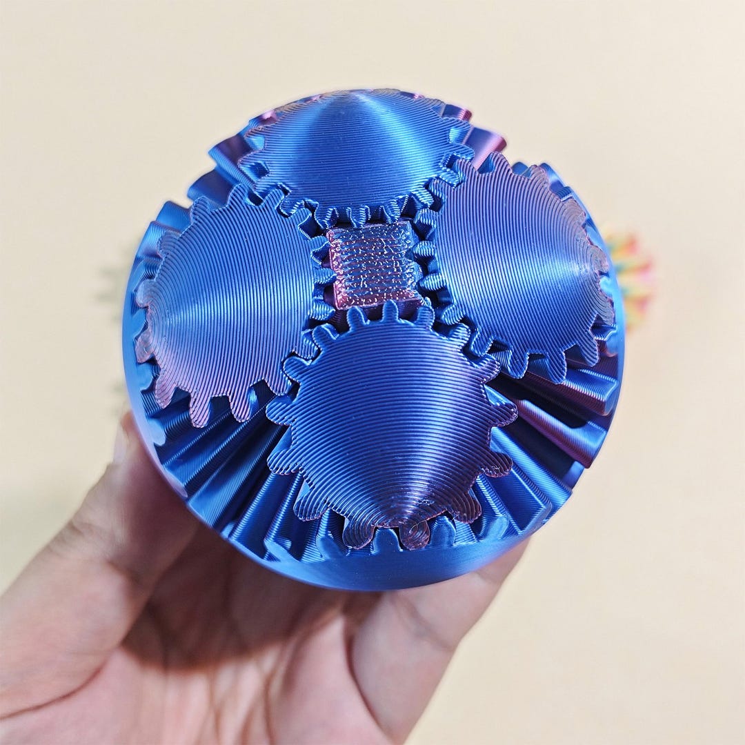 Sphere Toy Transforms Transformable Gear Ball Sphere, 3D Printed Fidget Toy, Rotating Desk ...