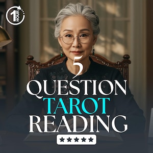 5 Question Tarot Reading, Same Hour Reading Psychic Love & Career Reading, Tarot Card Reading with Accurate Spiritual Insight, Fast Delivery