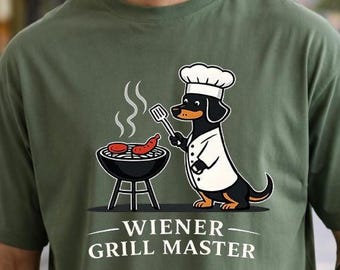 T-shirt Maître Grillardin Teckel, T-shirt Barbecue Humour, T-shirt Chien Saucisse, T-shirt Papa Barbecue, T-shirt Chien Humour, T-shirt Comfort Colors