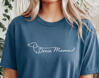 Doxie Mama Shirt, Cute Dachshund Mom Gift, Wiener Dog Lover Tee, Minimal Sausage Dog Shirt, Dog Mom Gift