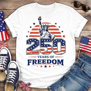 250 Years of Freedom Shirt Comfort Colors, 1776 2026 Patriotic Tee, American Anniversary Shirt, USA Independence Celebration Tee