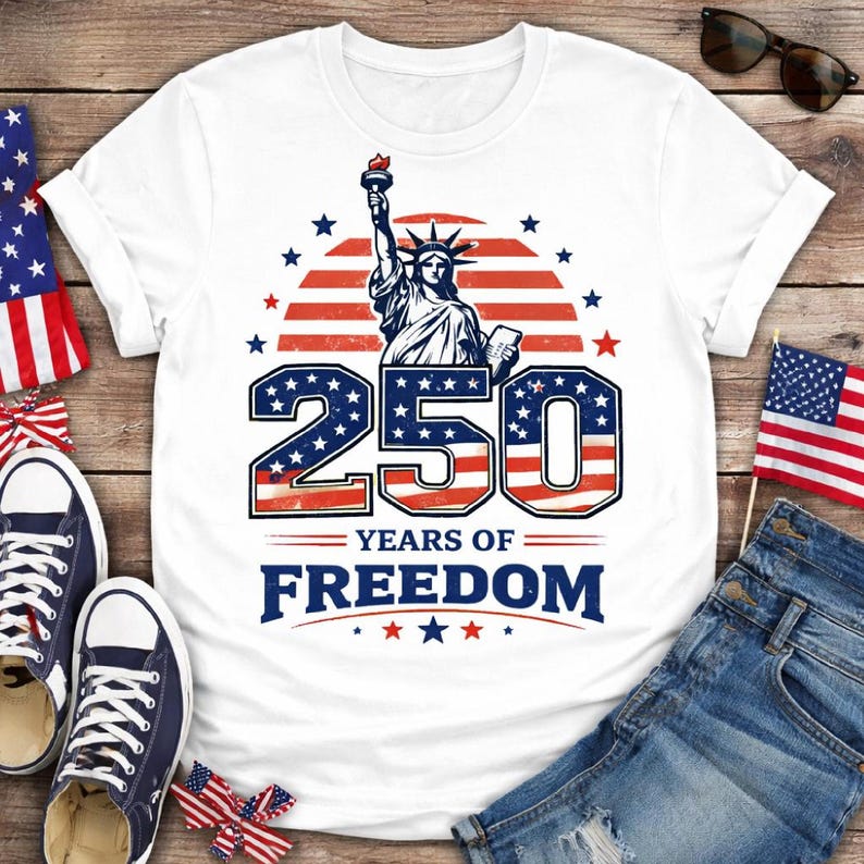 250 Years of Freedom Shirt Comfort Colors, 1776 2026 Patriotic Tee, American Anniversary Shirt, USA Independence Celebration Tee