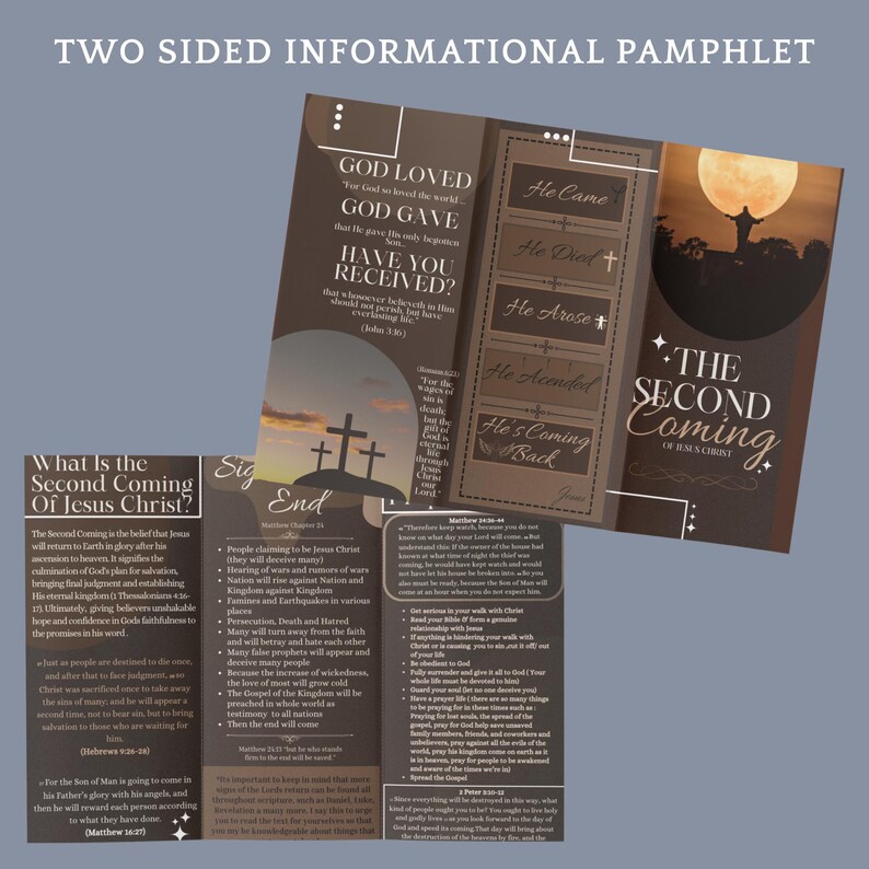 Printable Gospel Tract: Jesus Christ, Second Coming Trifold (digital ...