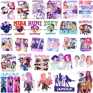 100+ Huntrix Kpop Demon Hunters PNG, Kpop Idol Group Shirt design, Girl Dinner Png, Saja Boys Girls Band Png, Huntrix fans, Digital Download
