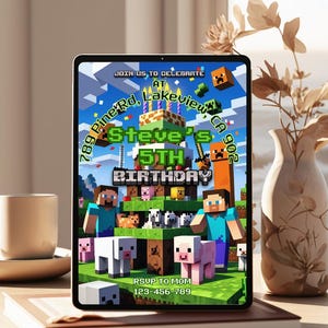 Gamer Birthday Invitation Card | Printable Birthday Party Invite | Digital Download | Kids Game Party Template | Canva Birthday Invitation