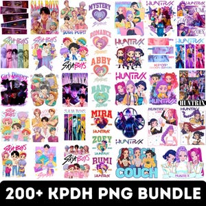 Kpop Demon Hunters PNG Bundle, Girl Dinner Png, Saja Boys Girls Brands Png, Huntrix Fans, Huntrix Clipart bundle, K-pop shirt Sublimation