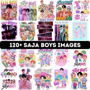 120+ Demon Hunters Saja boys PNG Bundle | Kpop demon hunters PNG Saja Boys T-shirt designs | Kpop T shirt Designs | Saja Boys Designs PNG