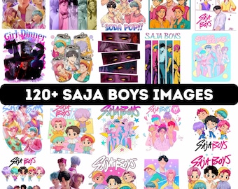 120+ Demon Hunters Saja boys PNG Bundle | Kpop demon hunters PNG Saja Boys T-shirt designs | Kpop T shirt Designs | Saja Boys Designs PNG