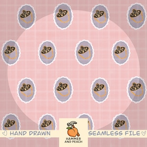 Korean Gat Hat Seamless Pattern: Pink K-Pop Design (Digital PNG Download)