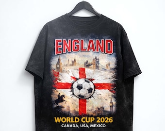 England World Cup 2026 Shirt Soccer Fan Tee England Football Shirt British Flag Game Day Outfit Canada USA Mexico Unisex T-Shirt Gift.