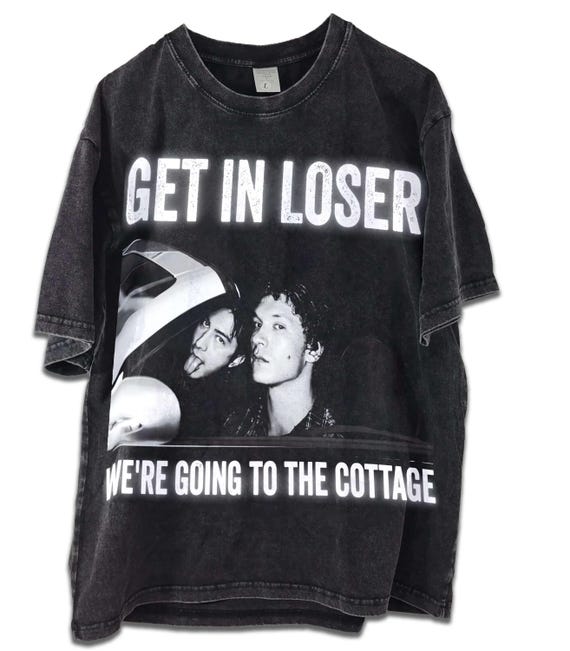 Get In Loser We're Going To The Cottage Heavyweight Vintage-Wash T-Shirt,Heated Rivalry Inspired Shirt, Im Coming To The Cottage Apparel.