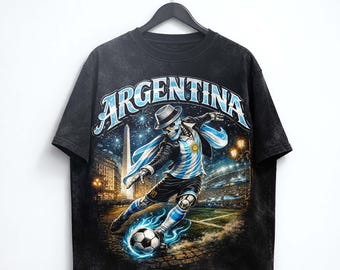 World Cup 2026 Shirt, USA Canada Mexico Soccer T-Shirt, Gothic Skull Argentina Football Tee, Dark Aesthetic Streetwear, Unisex Football Gift