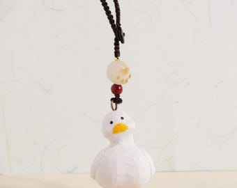 Handmade Wooden Carving Duck Keychains, Wooden Duck Ornaments, Creative And Cute Car Charm, Hand Craft Wood Art, Duck