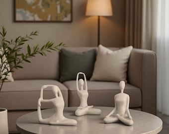 Resin Yoga Figurines: Abstract Zen Home Decor Sculptures
